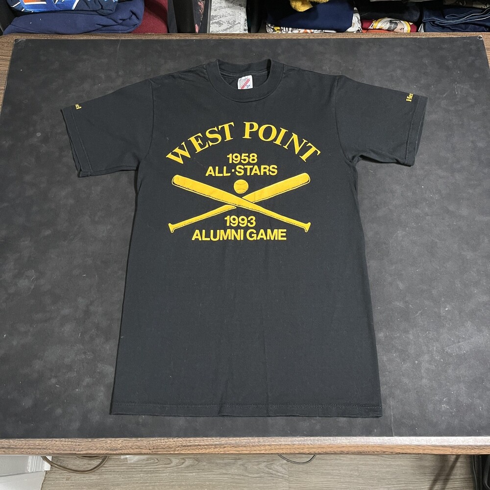 West Point Vintage Army Black Knights Shirt Mens Small Black NCAA Baseball 90s